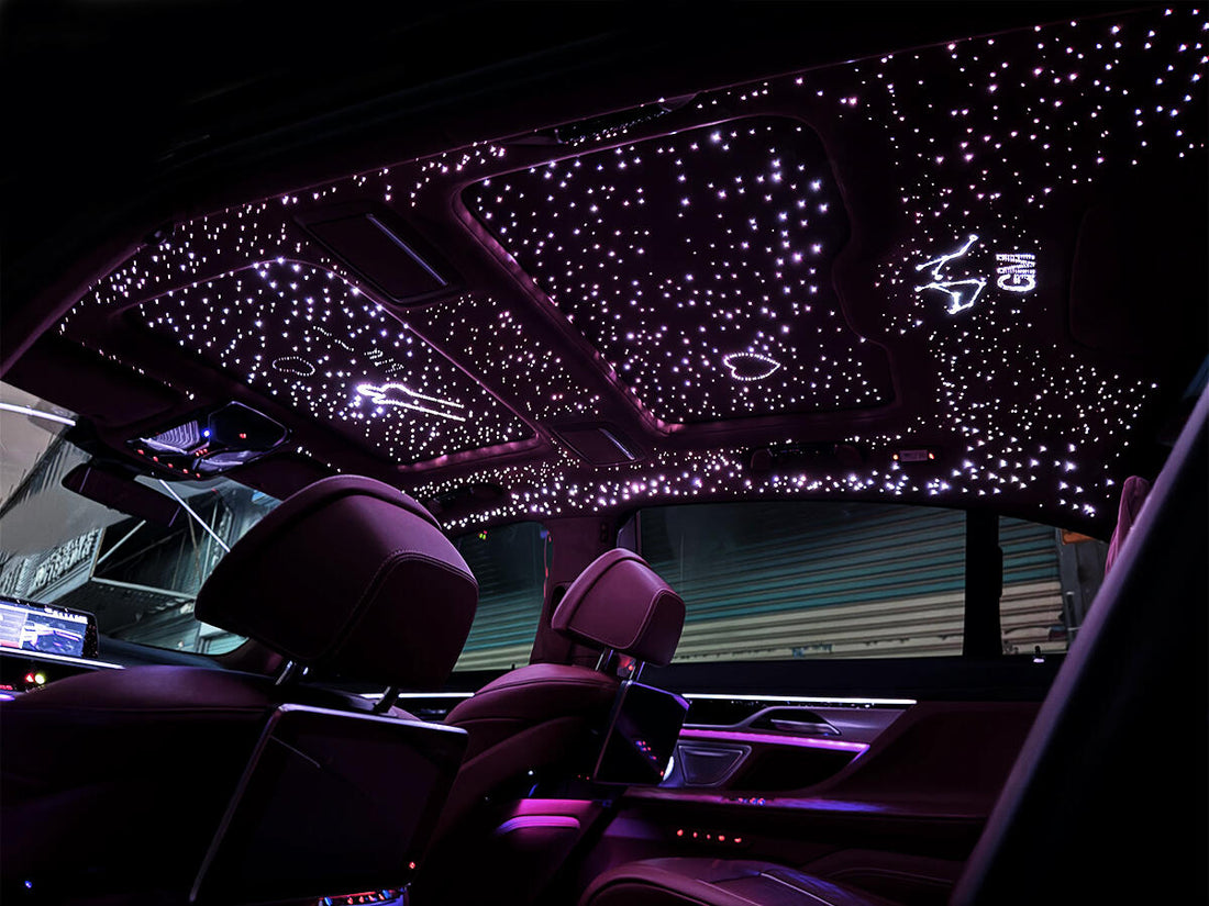 BMW 7 Series modified starlight roof - stars are not only visible at night!