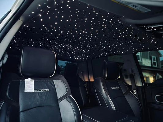 How to hide all wires (such as the cables that power the lights) when installing a starlight headliner on a car's roof？