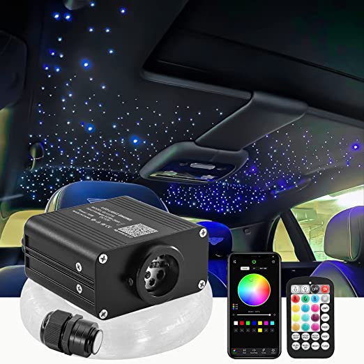 New Upgraded Twinkle RGBW Starlight Headliner Kit for Car/Home Use,Star lights with APP/RF Remote Music Mode