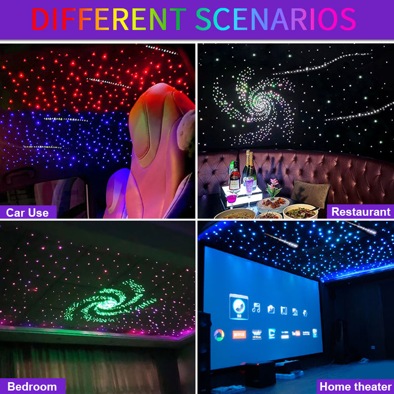 32W Dual Color Starlight Headliner Kits,Colorful Meteor Shooting Star,Sound Activated Remote APP Control Home Car Headliner