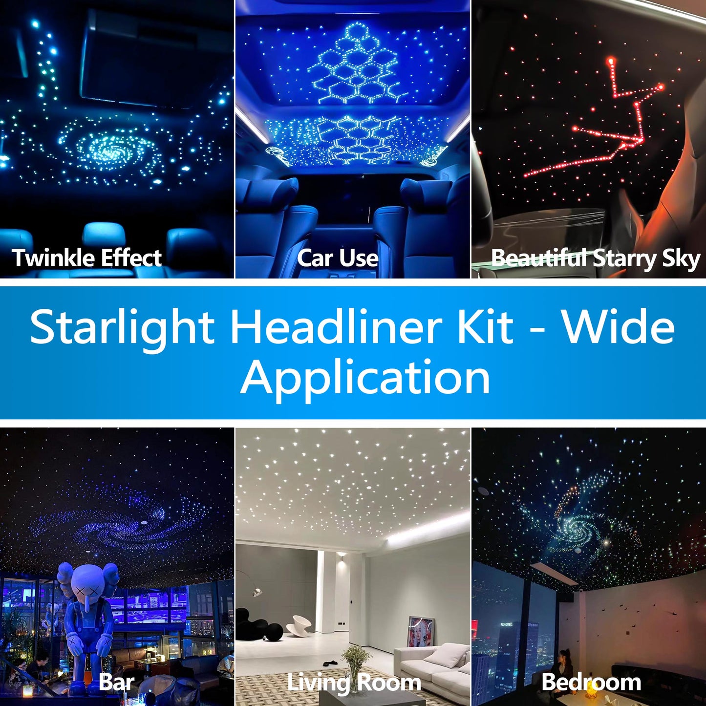 10W Twinkle Starlight Headliner Kit, Fiber Optic Starlight Kit for Car,Rolls Royce Stars for Car Roof, APP/Remote Music Control
