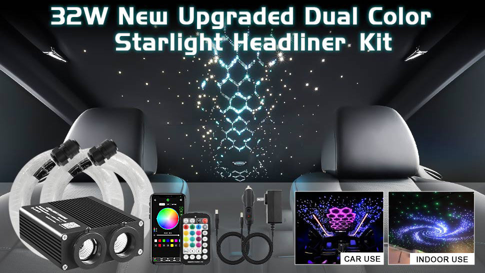 32W new upgraded dual color starlight headliner kit