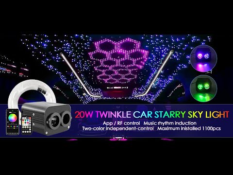  20W Upgraded Dual Color Dual Head Twinkle Fiber Optic Lights Headliner Kit for Car with APP Control