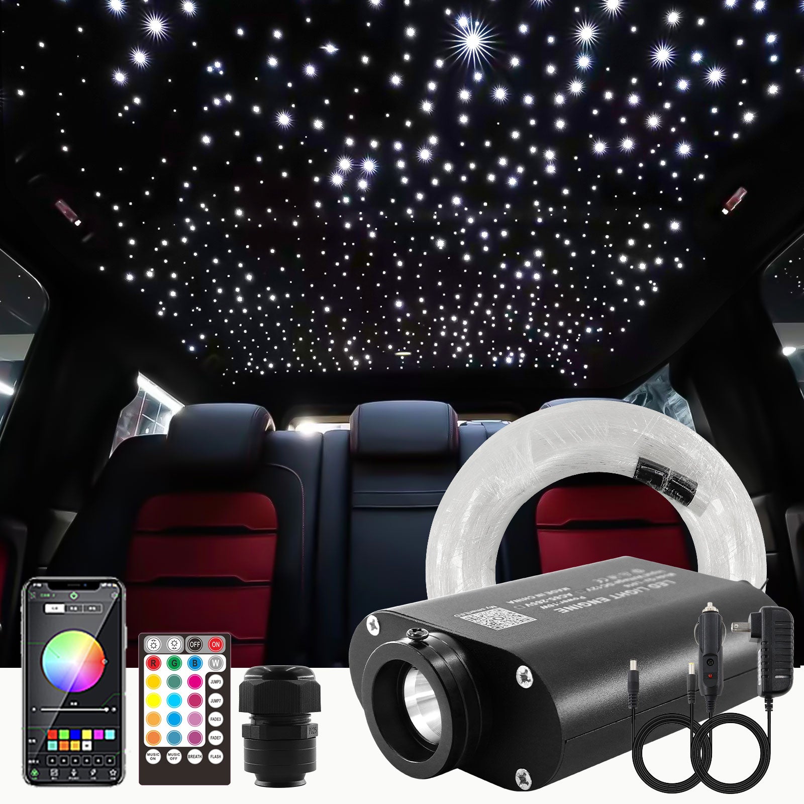 Fiber optic lights 2024 for headliner